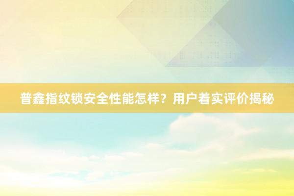普鑫指纹锁安全性能怎样？用户着实评价揭秘